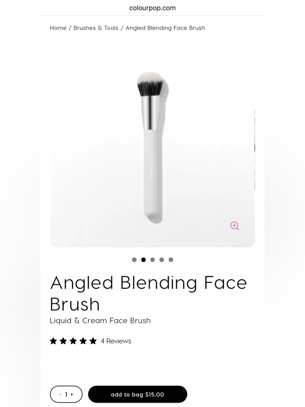 Colourpop Angled Blending Face Brush in White and Black